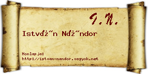 István Nándor névjegykártya