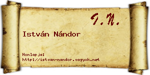 István Nándor névjegykártya